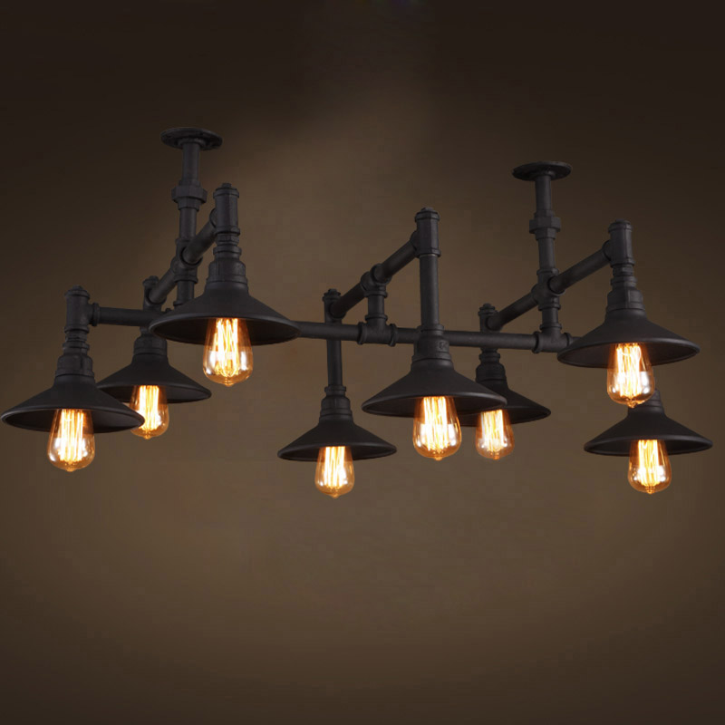 

8 Light Linear Chandelier Pipe Ceiling Light