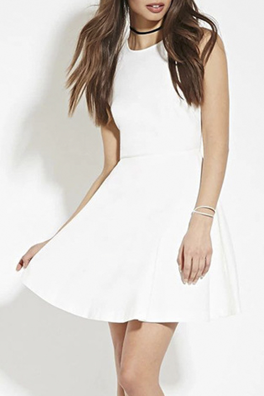 plain white skater dress