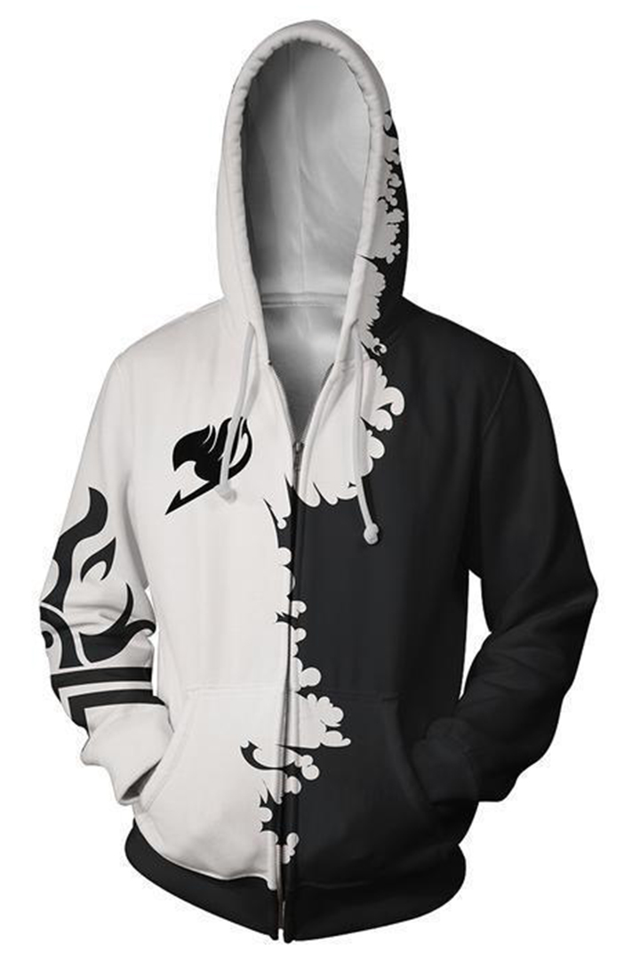 black and white hoodie jacket