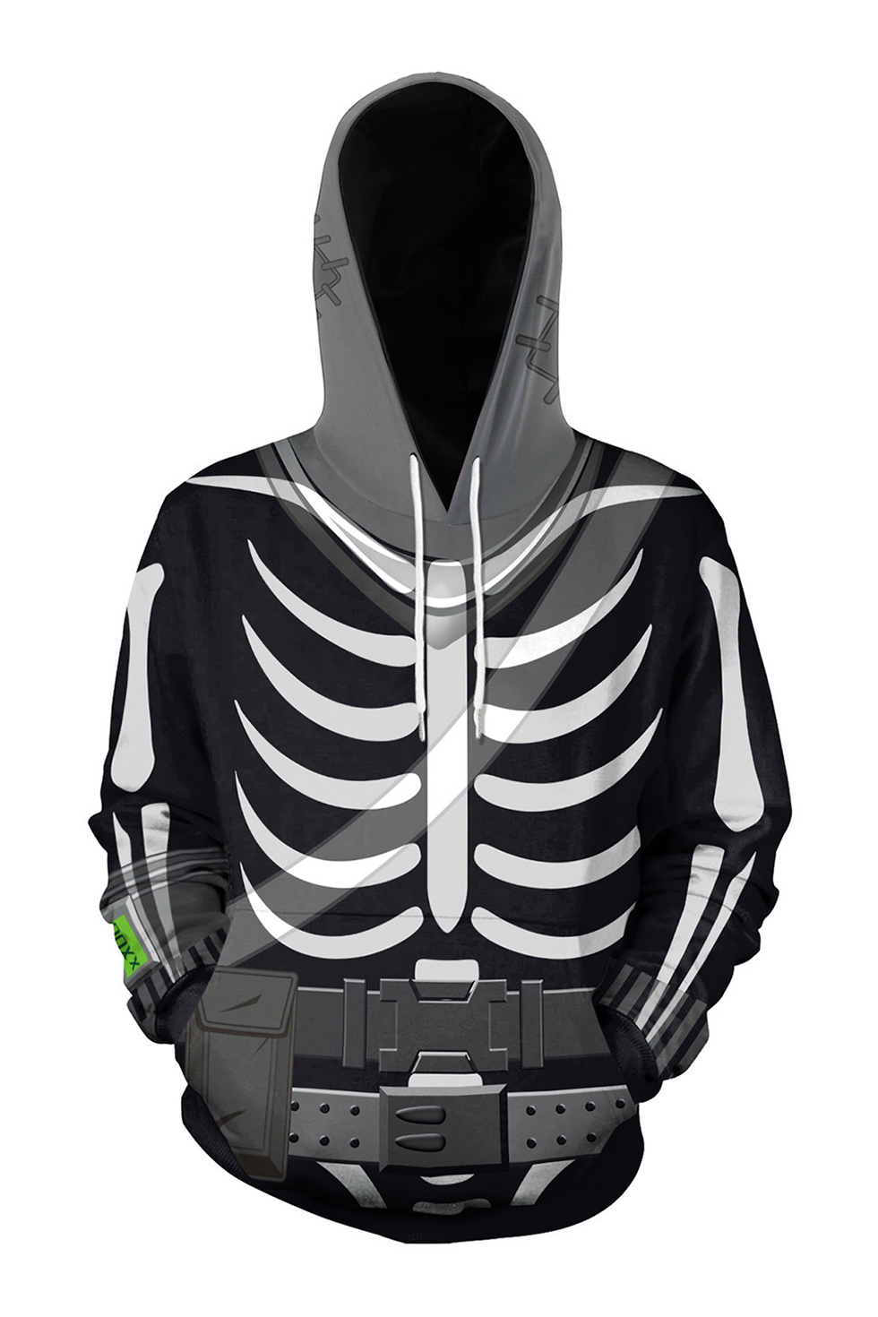 Halloween Cool Fashion Skeleton 3d Printed Black Long Sleeve