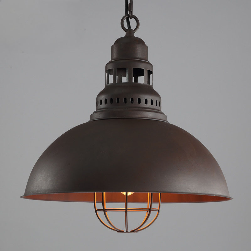 

Antique Brown Single Light Pendant in Cage Style