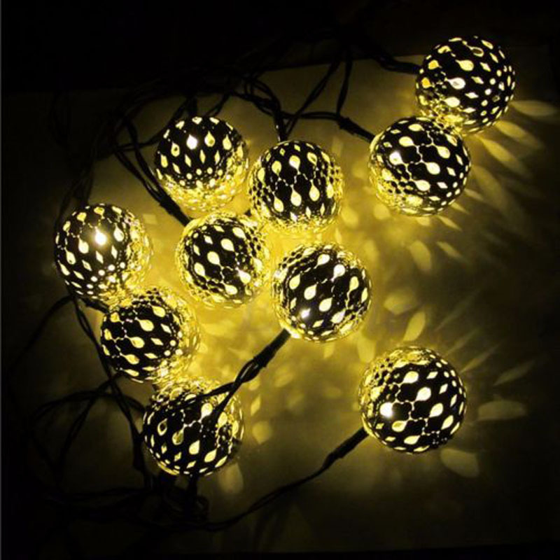 

Solar 20 Pics Weatherproof Energy Saving Golden Ball String Lighting