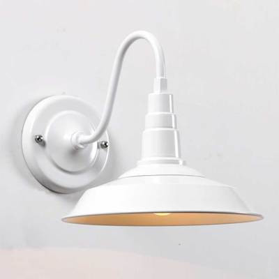 

Stylish White 1 Light Industrial Gooseneck Down Light Wall Sconce