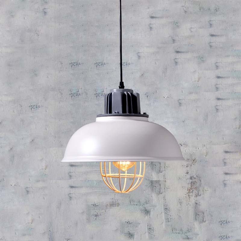 

13'' Wide Single Light Bowl Shape Pendant Light with Wire Cage in