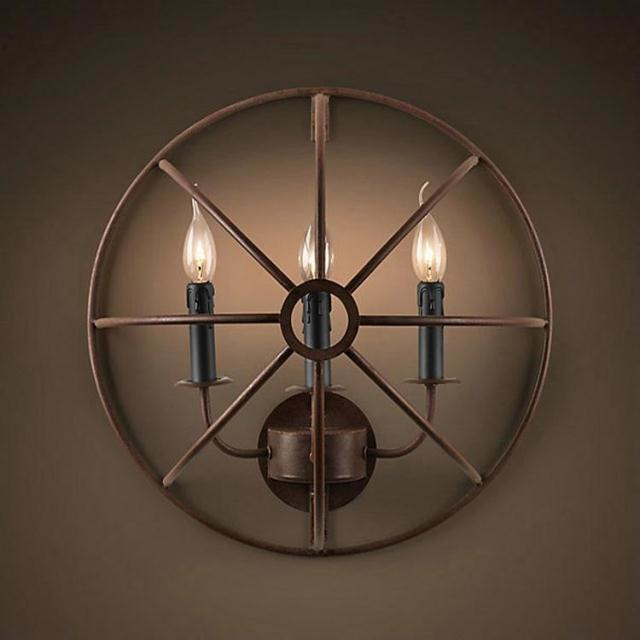 

20'' Wide Three Light Large Semi-Circle Hallway Wall Light in Vintage