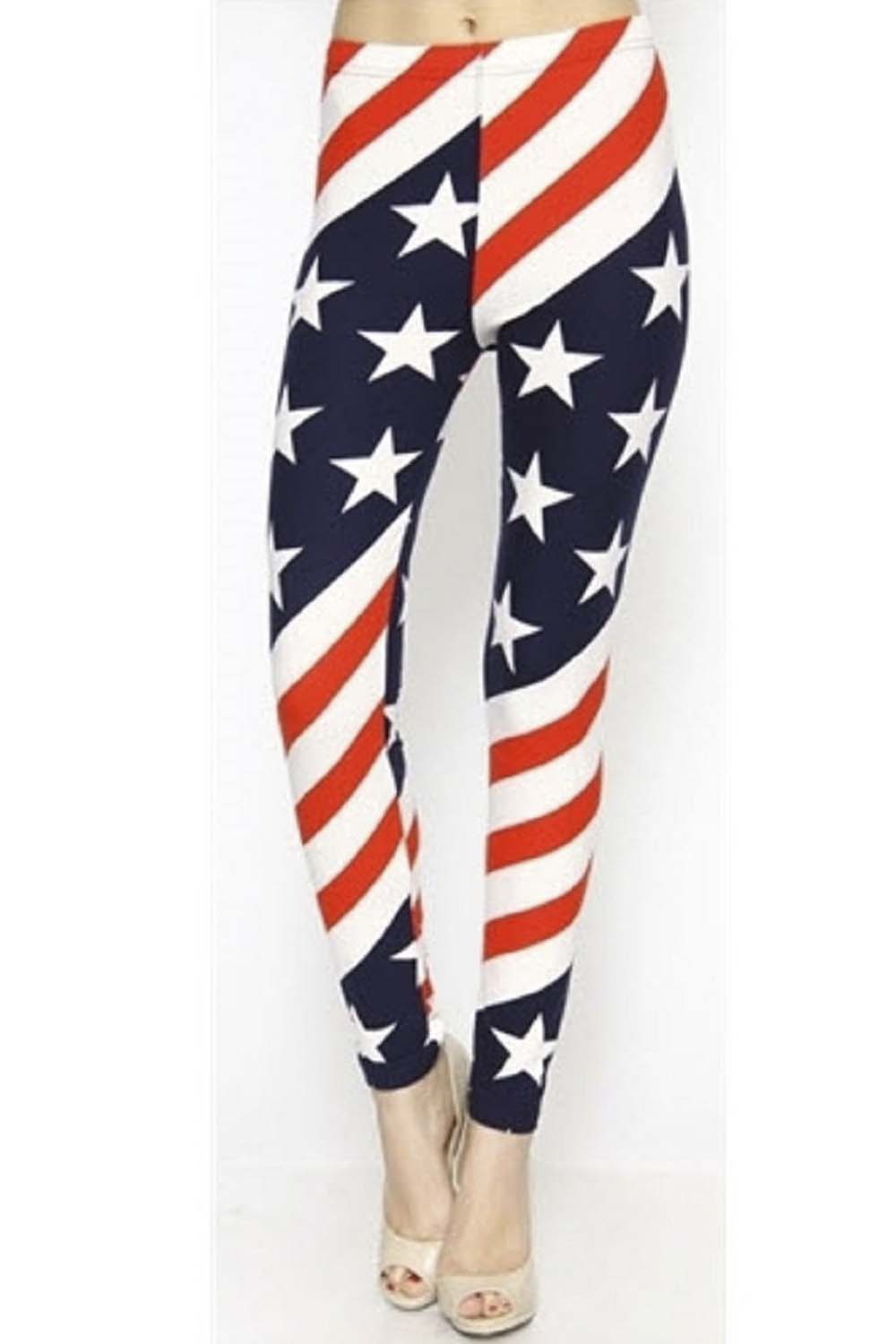 

American Flag Leggings, Blue