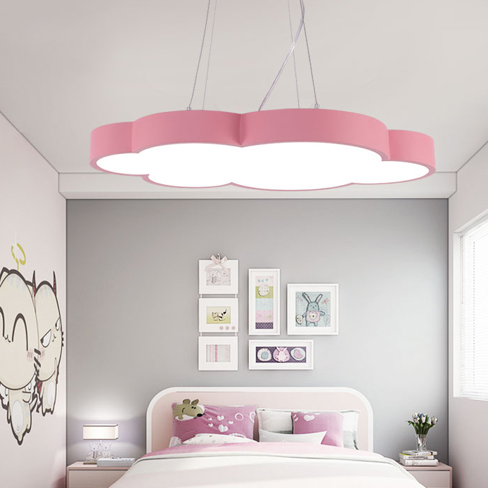 Cloud Shape Led Hanging Pendant Lights Kids Room Metal 1 Light Lamp In Acrylic Beautifulhalo Com - Cloud Shape Ceiling Lamp