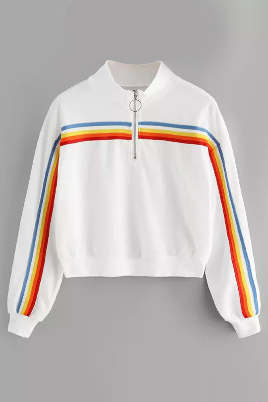 multicolor striped hoodie