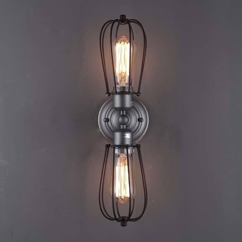 

Vintage Style 2 Light Double Wall Sconce in Satin Nickel Finish