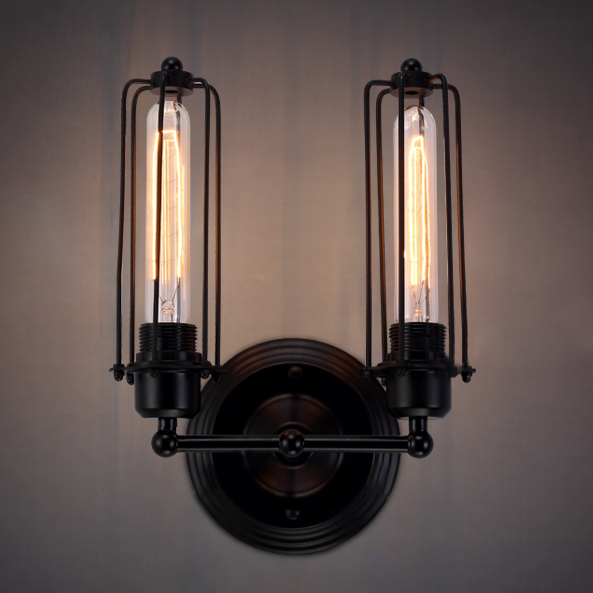 

Punk Steam Style LOFT Cage Wall Sconce with Two Light
