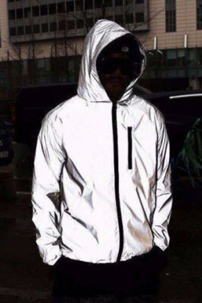 grey reflective tracksuit