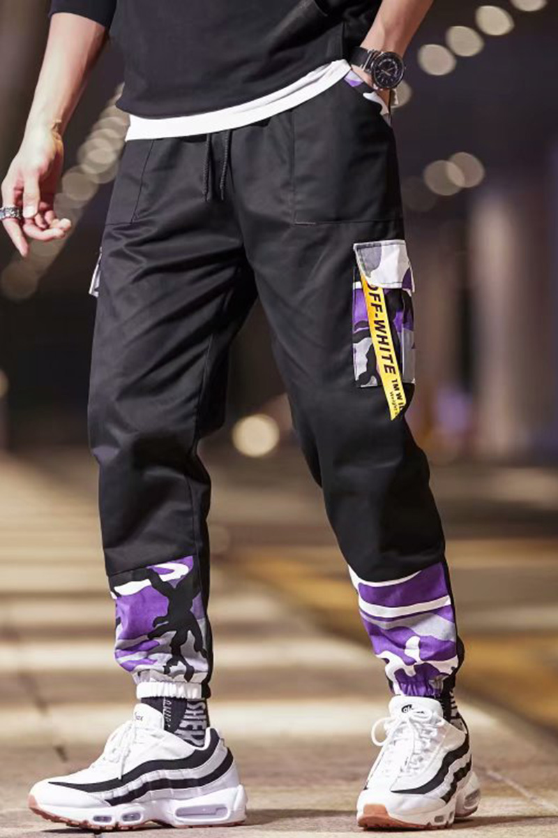 purple and black cargo pants