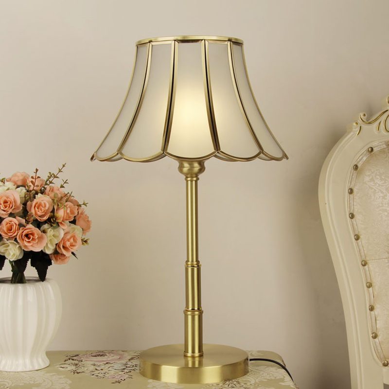 Bell Opaline Glass Table Lamp Colonial, Colonial Brass Table Lamps