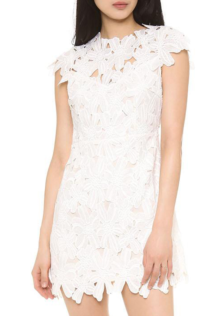 white mini dress lace