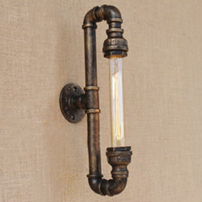 

One Light 15.55" H Aged Bronze Hallway Pipe Lighting Industrial Indoor