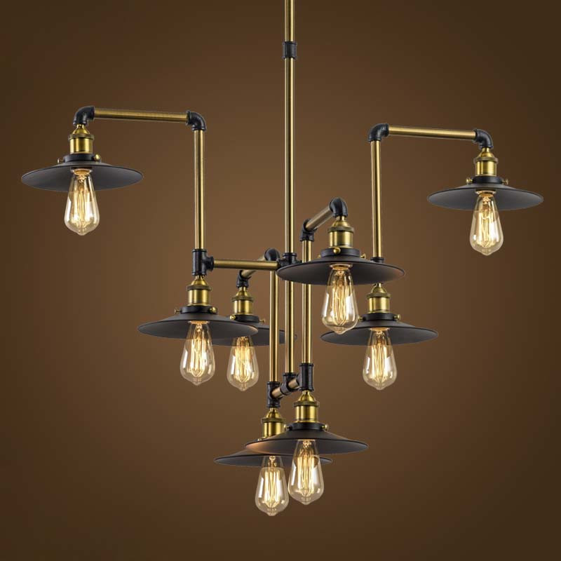 

Industrial Style 8 Light Large Pendant Chandelier Commercial Coffee