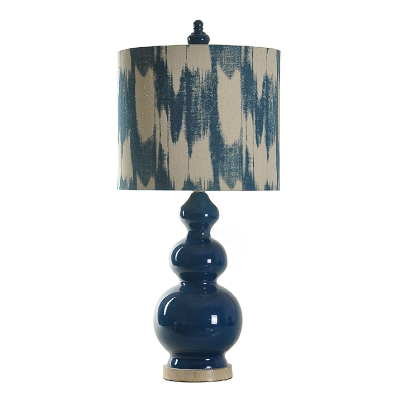 Navy Blue Table Lamp Nickel Ceramics Base Beautifulhalo Com