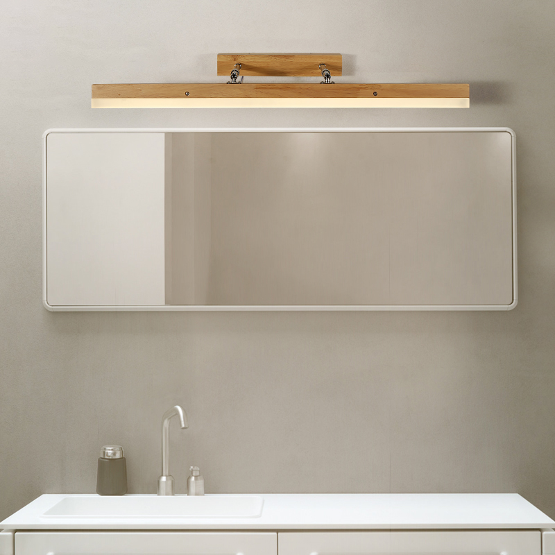 Oak Linear Vanity Light Extendable Nordic Bathroom Led Wall Sconce