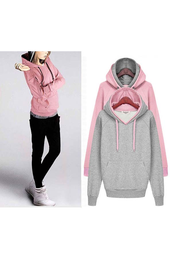 

Women Eco Pullover Fleece Hoodie Warm Sweatshirt Coat Jacket Club, Gray