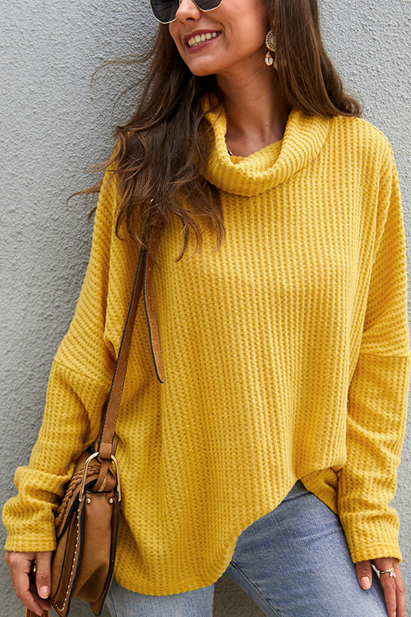 yellow cowl neck top