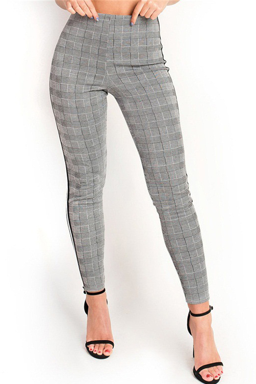 high rise striped pants