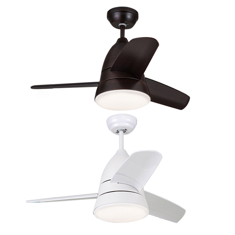 10 24 Wide White Black 3 Blade Ceiling Fan With Light Globe Bedroom