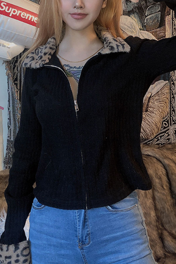 black cardigan with zipper