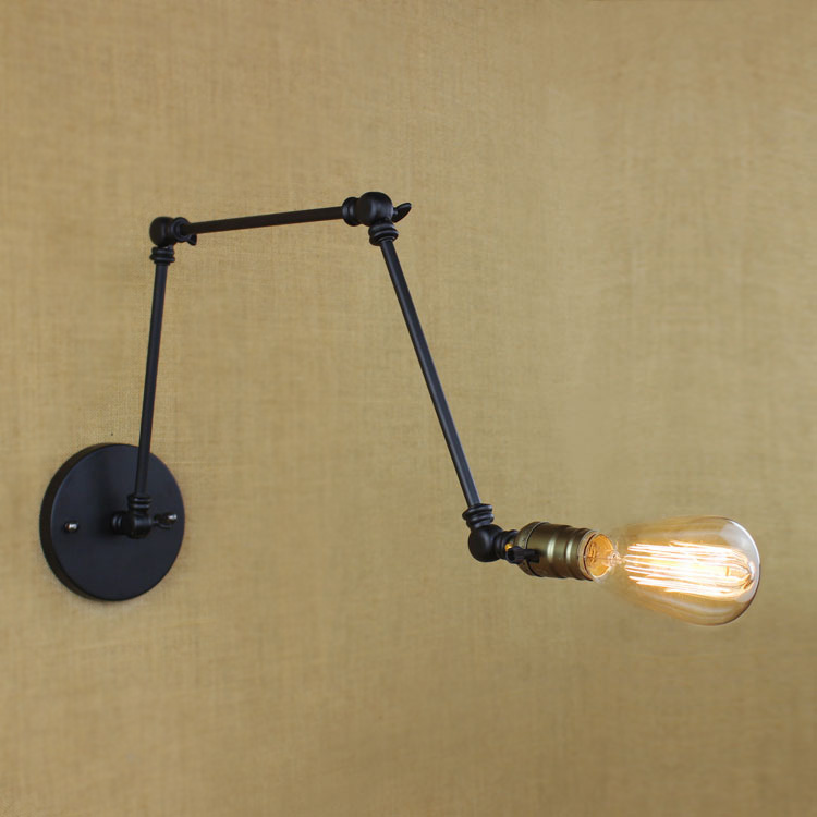 

Simple 1 Light Adjustable Wall Sconce in Black Finish