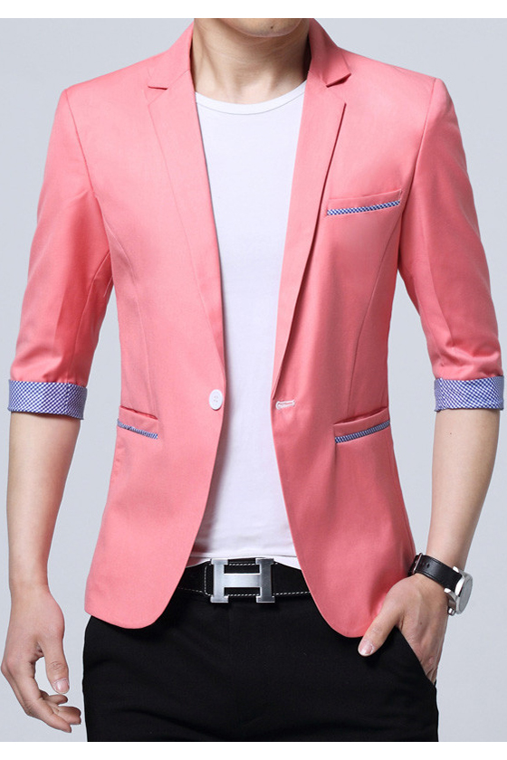 three quarter sleeve blazer