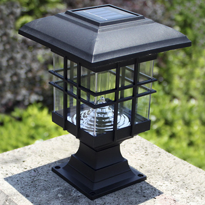 

Chic Black 8 Inches High Abs Mini Solar 3 LED Garden Post Light