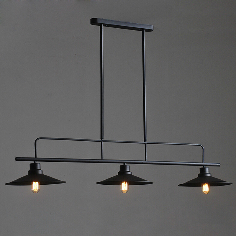 

Simple Black Three Light Down Lighting Industrial Linear Island Light