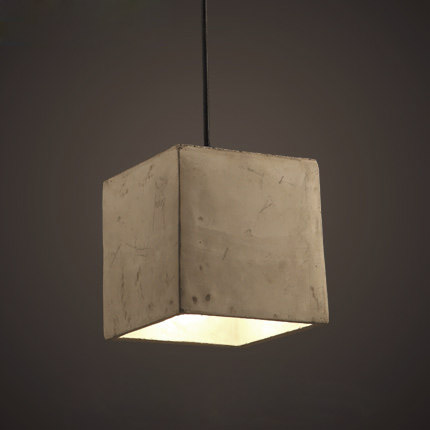 

6'' W Cube Cement Style Vintage Single Light Pendant Light