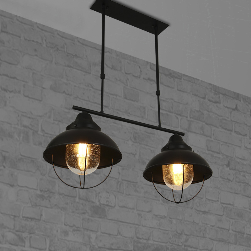 

2 Light Linear Island Light With Clear Glass in Black