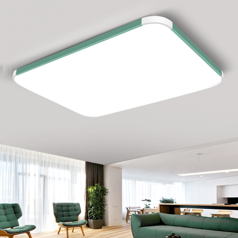 Acrylic Ultra Thin Flush Mount With Rectangle Nordic Macaron Led