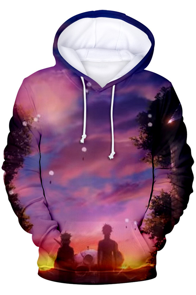 purple anime hoodie