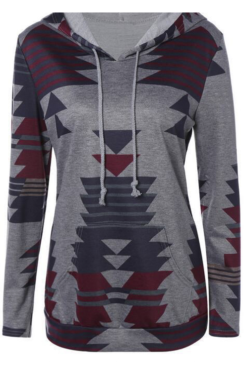 

Women Plus Size Long Sleeve Hoodie Printed Hooded Sweatshirt, Gray