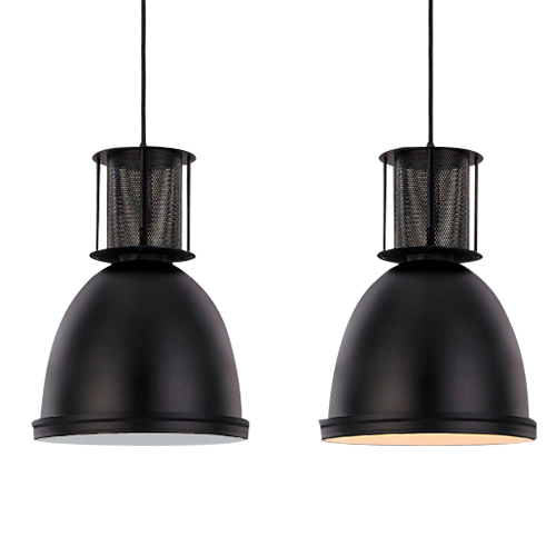 Modern Style Restaurant Single Pendant With Wire Mesh Cylinder