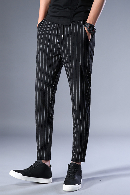 striped dress pants