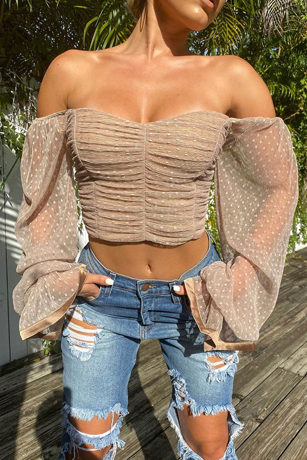 ruffle tube top with sleeves