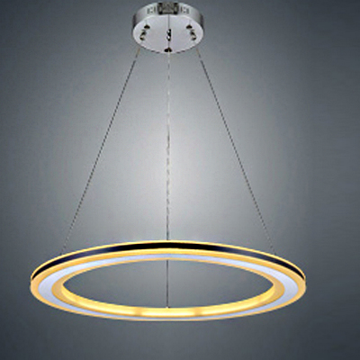 

13" Black Pratical Simple LED Round Pendant in One Tier