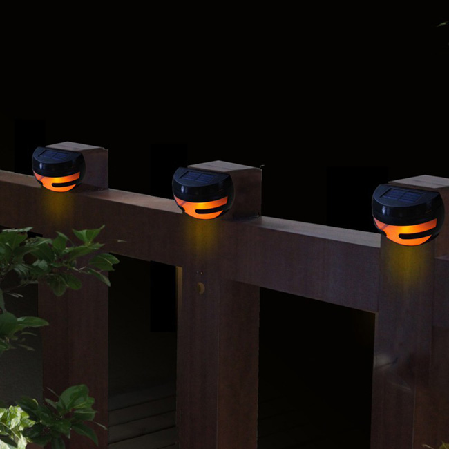 Set of 4 Plastic Semi-globe 2 LED Solar Power Step Light