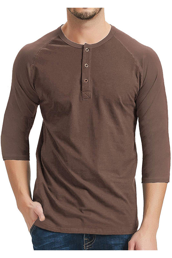 long sleeve quarter button shirt