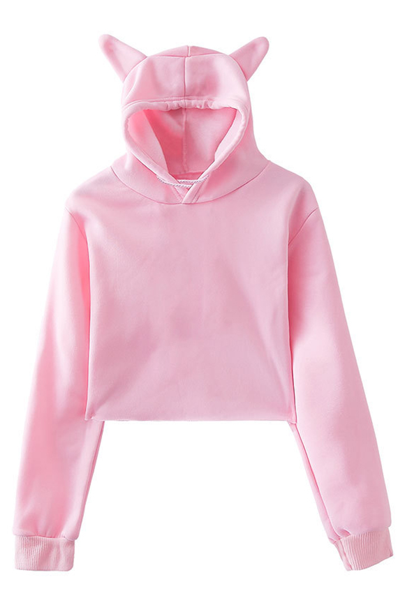 pink hoodie with ears