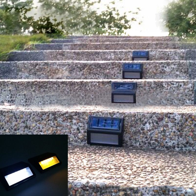 

2 Pack 6 LED Black ABS Solar Step Light