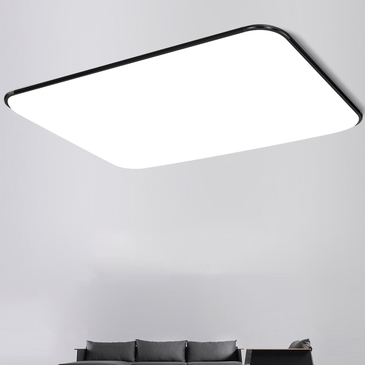 Black Ultra Thin Rectangle Flushmount Modernism Acrylic Led