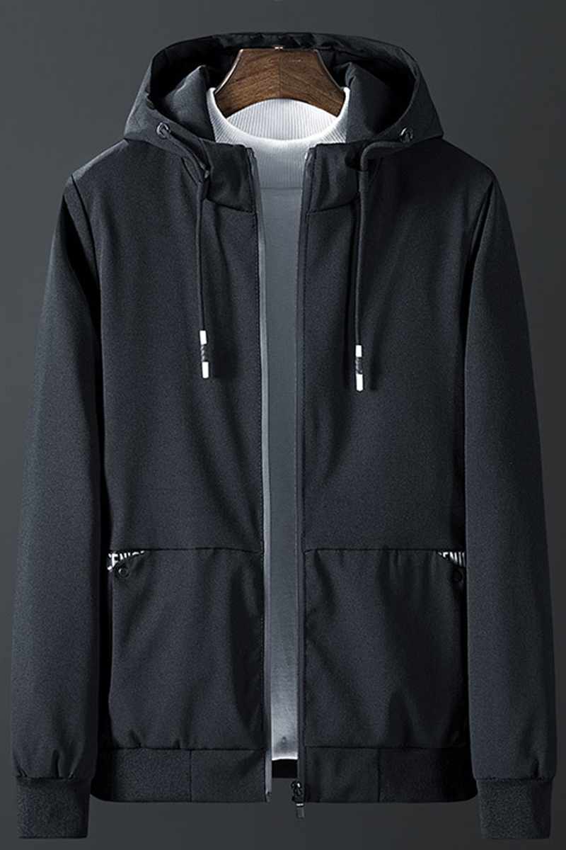 SNOWSONG Mens Outdoor Hoodie Reflective Lightweight Zip up Drawstring Hooded Jacket Coat