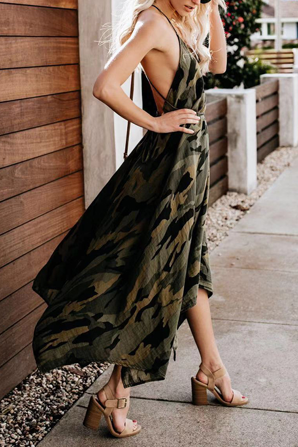 army print maxi dress