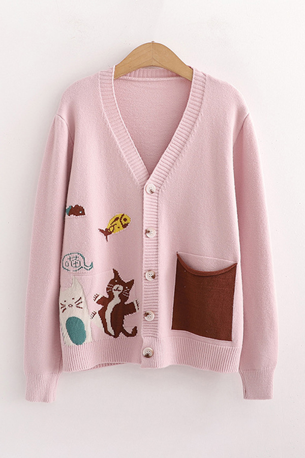 deep pink cardigan