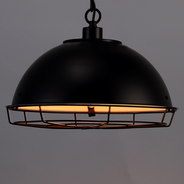 

Industrial Retro Black Pendant Light with A Protective Guard