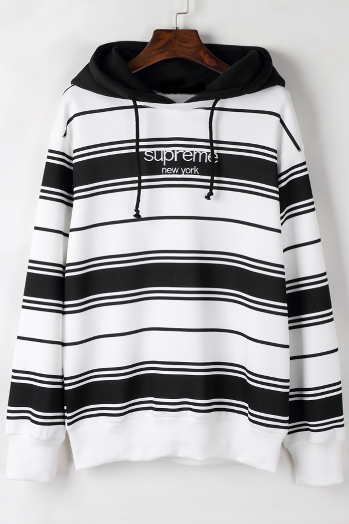 supreme new york striped hoodie